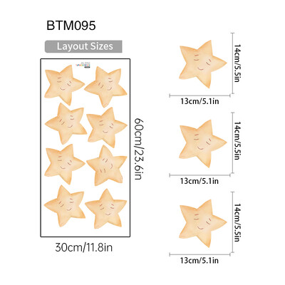 Boho Smiley Stars seinakleebised laste magamistuppa beebide lasteaiale Põhjamaade stiilis DIY seinakunst Multifilmide taustapildid Kodukaunistus