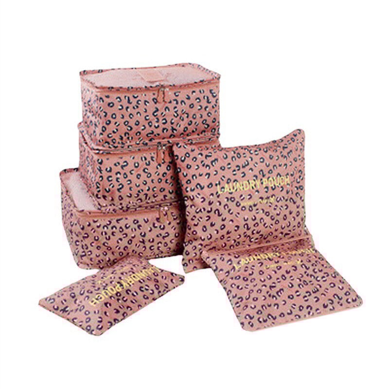 6бр. Комплект органайзери за пътуване Куфар Чанта за съхранение Преносими дрехи Бельо Обувки Кубчета за пътувания Чанти за гримове Органайзери за багаж