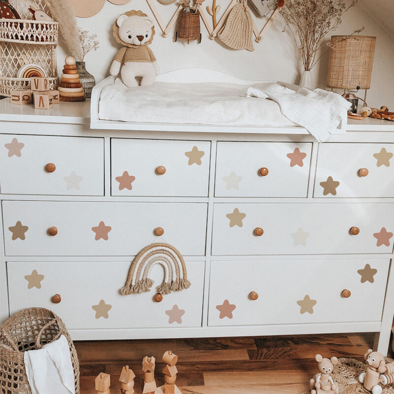 Αυτοκόλλητα τοίχου Boho Rainbow Αυτοκόλλητα τοίχου πουά Boho Star Nursery Βρεφικό δωμάτιο αδιάβροχο υπνοδωμάτιο Παιδική διακόσμηση σπιτιού