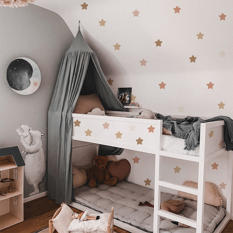 Αυτοκόλλητα τοίχου Boho Rainbow Αυτοκόλλητα τοίχου πουά Boho Star Nursery Βρεφικό δωμάτιο αδιάβροχο υπνοδωμάτιο Παιδική διακόσμηση σπιτιού