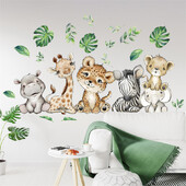 Αυτοκόλλητα τοίχου Παιδικό Δωμάτιο Ζούγκλα Green Leaf για Παιδικά Δωμάτια Vinyl PVC Νηπιαγωγείο Διακόσμηση βρεφικού δωματίου Αυτοκόλλητη ταπετσαρία