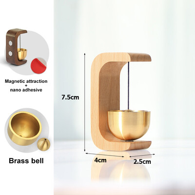 Juhtmevaba uksekell täispuidust uksekell, magnet messingist tuulekellad, juhtmevaba helinaga sissepääsukella ripats Kodukaunistus