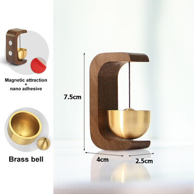 Juhtmevaba uksekell täispuidust uksekell, magnet messingist tuulekellad, juhtmevaba helinaga sissepääsukella ripats Kodukaunistus