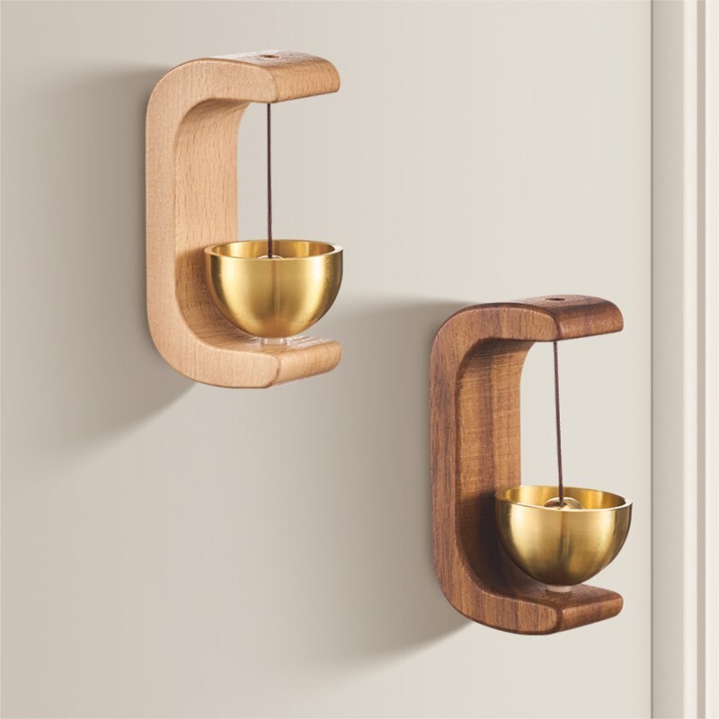 Juhtmevaba uksekell täispuidust uksekell, magnet messingist tuulekellad, juhtmevaba helinaga sissepääsukella ripats Kodukaunistus