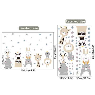 Cartoon Animals Stars Cute Rabbit Kids αυτοκόλλητα τοίχου για νηπιαγωγείο DIY Παράθυρο Πλακάκια Αυτοκόλλητα Αφαιρούμενα Διακοσμητικά Αφίσες Τέχνη