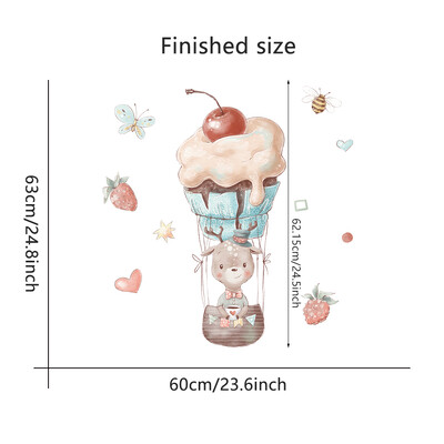 Multifilmid Armsad loomad Seinakleebised Kuumaõhupallid lasteaialastele Tubade sisekujundus Kunst Eemaldatavad kleebised Plakatid Akna seinamaalingud Plakatid