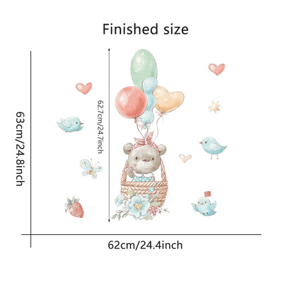 Multifilmid Armsad loomad Seinakleebised Kuumaõhupallid lasteaialastele Tubade sisekujundus Kunst Eemaldatavad kleebised Plakatid Akna seinamaalingud Plakatid