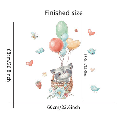 Multifilmid Armsad loomad Seinakleebised Kuumaõhupallid lasteaialastele Tubade sisekujundus Kunst Eemaldatavad kleebised Plakatid Akna seinamaalingud Plakatid