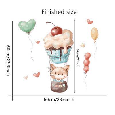 Multifilmid Armsad loomad Seinakleebised Kuumaõhupallid lasteaialastele Tubade sisekujundus Kunst Eemaldatavad kleebised Plakatid Akna seinamaalingud Plakatid