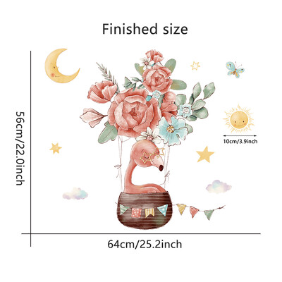 Multifilmid Armsad loomad Seinakleebised Kuumaõhupallid lasteaialastele Tubade sisekujundus Kunst Eemaldatavad kleebised Plakatid Akna seinamaalingud Plakatid