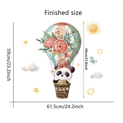 Multifilmid Armsad loomad Seinakleebised Kuumaõhupallid lasteaialastele Tubade sisekujundus Kunst Eemaldatavad kleebised Plakatid Akna seinamaalingud Plakatid