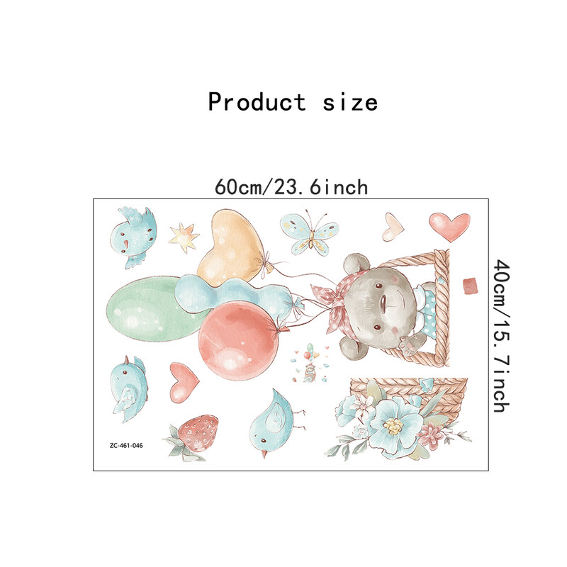 Multifilmid Armsad loomad Seinakleebised Kuumaõhupallid lasteaialastele Tubade sisekujundus Kunst Eemaldatavad kleebised Plakatid Akna seinamaalingud Plakatid