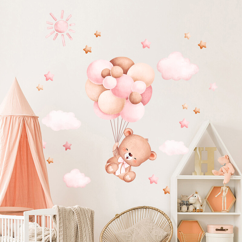 1 tk multikas armas õhupallikaru seinakleebis lastetoale Beebi kodukaunistus Sisustus Täht Magamistoa Tüdrukutele Seinakleebised Elutuba