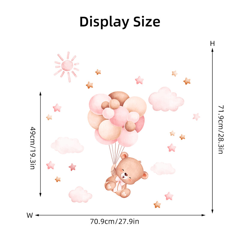 1 tk multikas armas õhupallikaru seinakleebis lastetoale Beebi kodukaunistus Sisustus Täht Magamistoa Tüdrukutele Seinakleebised Elutuba