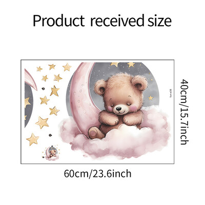 Multifilmi Star Moon Sleep Bear seinakleebised beebitoale poistele tüdrukutele magamistoa kaunistamiseks Lastetoa sisekujunduseks laste kleebiste tapeet