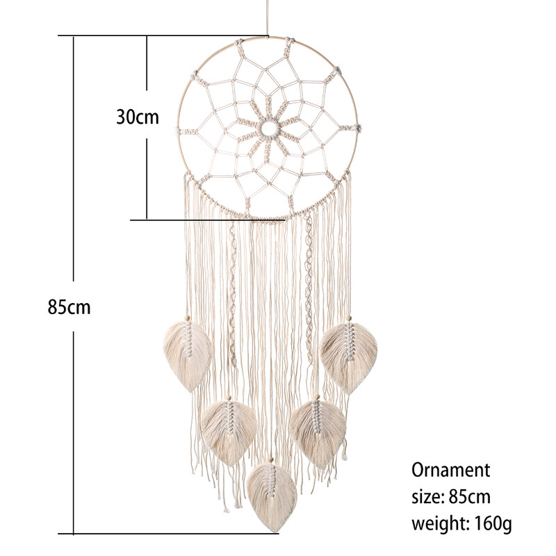 Macrame Dream Catcher Bohemian Leaf rippsein Nordic Decor Boho käsitsi valmistatud gobeläänkaunistused kodu elutoa kaunistamiseks