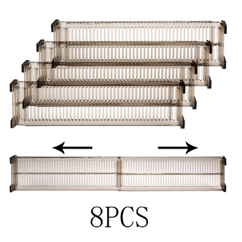8 τμχ, Πλαστικό Συρταριέρα Διαχωριστικό 4 σετ, Διαχωριστικά Συρταριών για το σπίτι, Διαχωριστικά Συρταριών για Αποθήκευση και Οργάνωση, Δωρεάν Συνδυασμός