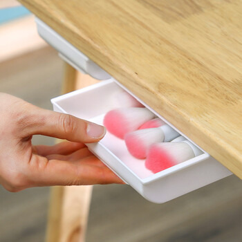 Under Desk Drawer Organizer Slide Out Κρυφό συρτάρι γραφείου Χώρος εργασίας Organizers Θήκη στυλό Μακιγιάζ χαρτικής αποθήκευσης Αυτοκόλλητο