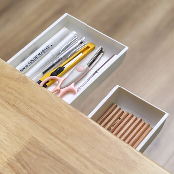 Under Desk Drawer Organizer Slide Out Κρυφό συρτάρι γραφείου Χώρος εργασίας Organizers Θήκη στυλό Μακιγιάζ χαρτικής αποθήκευσης Αυτοκόλλητο