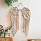 Bohemian Angel Woven Macrame Tapestry Βαμβακερή χειροποίητη ύφανση τοίχου Διακόσμηση σπιτιού Διακόσμηση γραφείου Διακόσμηση παιδικού δωματίου