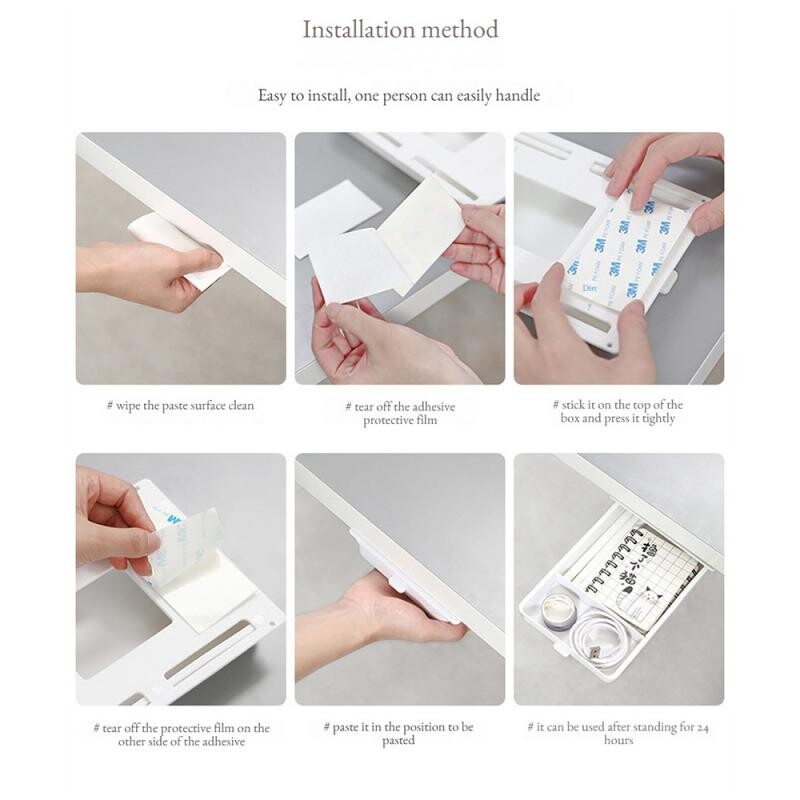 Lauaalune laua sahtel Kleepuv hoiukast Isekleepuv pliiatsialus Lauaarvuti kirjatarvete karp kontori kodune hoiustamise korraldaja