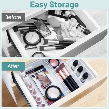 Clear Drawer Organizers Πλαστικά διαχωριστικά μακιγιάζ Storage Box Dresser Γραφείο γραφείου Συρτάρι Διαχωριστικό Cosmetic Kitchen Home Organizer