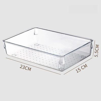 Läbipaistvad sahtli korrastajad Plastikust meigivahejaoturid Säilituskast Kummut Kontori kirjutuslaud Sahtlite eraldaja Kosmeetika Köök Kodukorrastaja