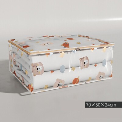 Teki hoiukott Suure mahutavusega kolmemõõtmeline tolmukindel veekindel riiete organiseerija majapidamistolmukindel trükitud tekikott