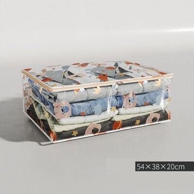 Teki hoiukott Suure mahutavusega kolmemõõtmeline tolmukindel veekindel riiete organiseerija majapidamistolmukindel trükitud tekikott