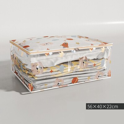 Teki hoiukott Suure mahutavusega kolmemõõtmeline tolmukindel veekindel riiete organiseerija majapidamistolmukindel trükitud tekikott