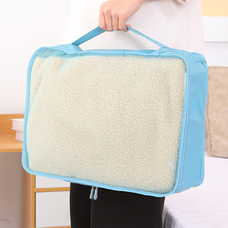 1 τεμ. Τσάντα αποθήκευσης λαβής ταξιδιού Βαλίτσα αποσκευών Ταξινόμηση Διχτυωτή τσάντα Ατζέντα Παπούτσια Θήκη μεγάλης χωρητικότητας Organizer