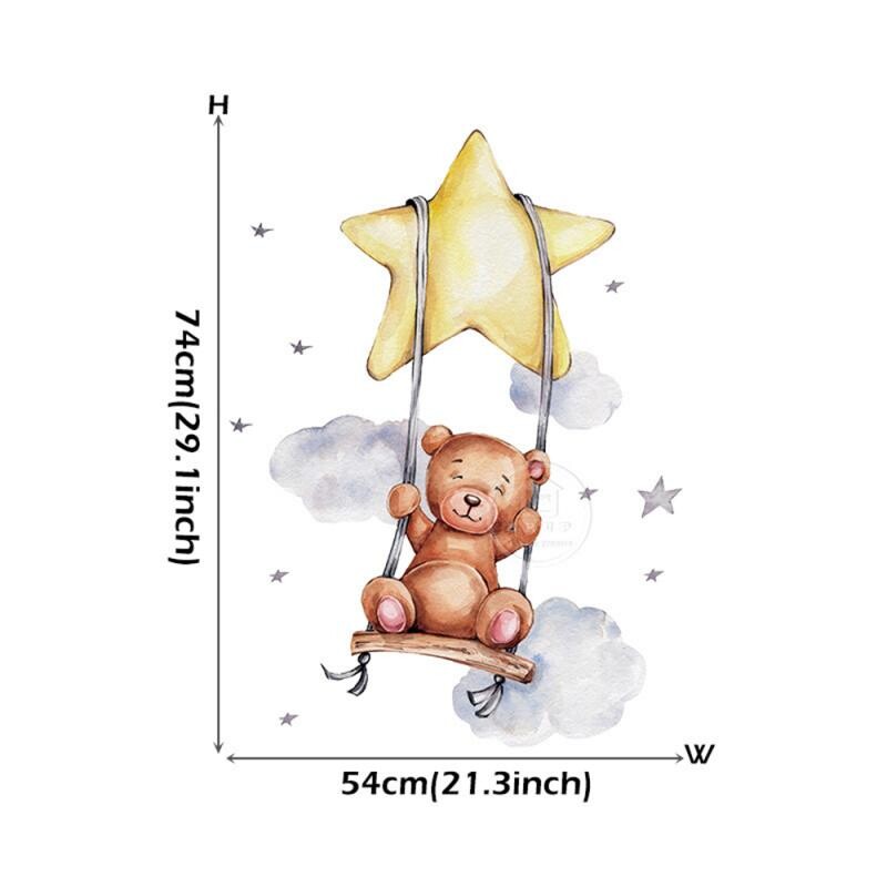 Multifilmi Kaisukaru Kuu seinakleebised lastetoale Beebitoa sisustuskleebis Taustapilt Poiss Magamistoa Beebitoa seinakleebised
