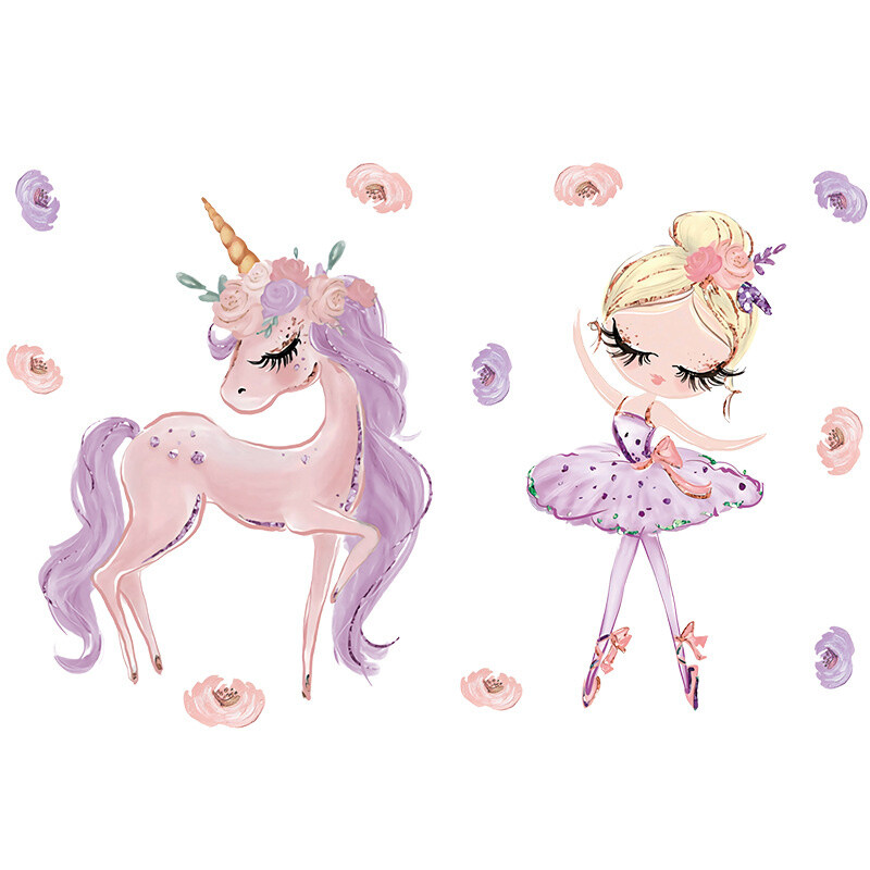 Αυτοκόλλητα τοίχου Fairy Unicorn Star για Παιδικά Δωμάτια Κορίτσια Βρεφικό Δωμάτιο Διακόσμηση Δωματίου Διακόσμηση δωματίου pegatinas de pared