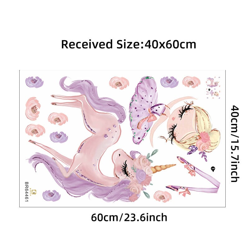 Αυτοκόλλητα τοίχου Fairy Unicorn Star για Παιδικά Δωμάτια Κορίτσια Βρεφικό Δωμάτιο Διακόσμηση Δωματίου Διακόσμηση δωματίου pegatinas de pared