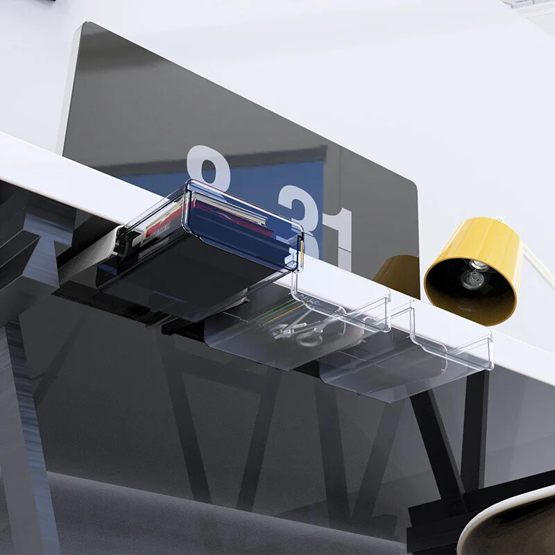 Органайзер за чекмедже под бюрото Кутия за съхранение на маса Чекмедже тип паста Домашна козметика Кухня Съхранение на офис консумативи
