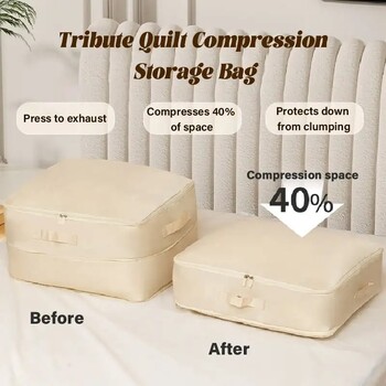 Ultra Space Saving Self Compression Organizer Παπλωματοθήκη συμπίεσης Τσάντα αποθήκευσης Ντουλάπα μεγάλης χωρητικότητας Organizer ντουλάπι Θήκη αποθήκευσης