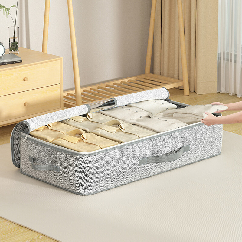 Ülisuur voodipõhja hoiukast Kokkupandav riidetekikott Tolmukindel magamistoa mänguasjade hoiukott