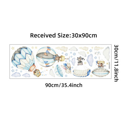 Multifilm Armsad loomad Kuumaõhupalliga seinakleebised lastetoale Beebitoatoa seinakleebised Magamistoa kaunistus Kodukaunistus PVC