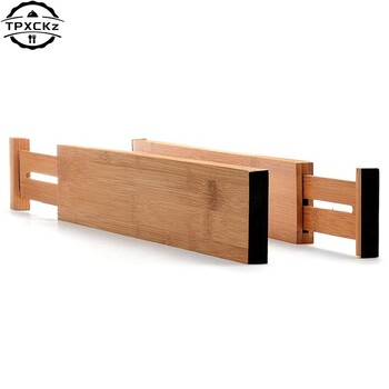 Bamboo Drawer Dividers Organizer συρταριών κουζίνας Ρυθμιζόμενο επεκτάσιμο συρτάρι διαχωριστικά Δίσκος αποθήκευσης Συρτάρι αποθήκευσης