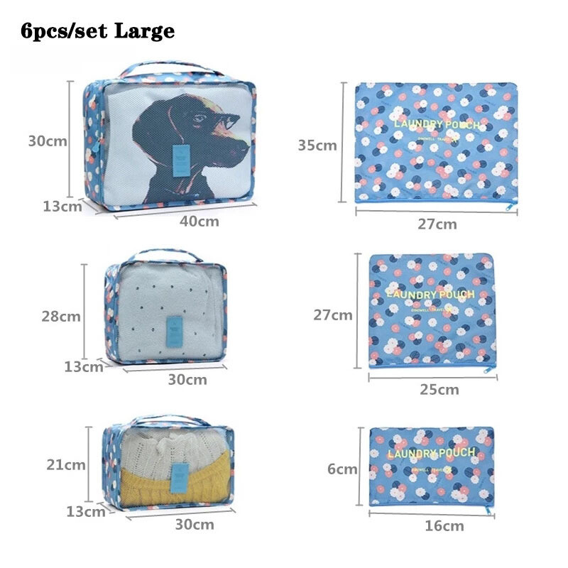 Suur 6 TK riiete hoiukott Uus reisi hoiukarp Kingade pakkimiskuubiku komplekt Kapi korraldaja Korraliku riidekapi jaoks kohvri kott