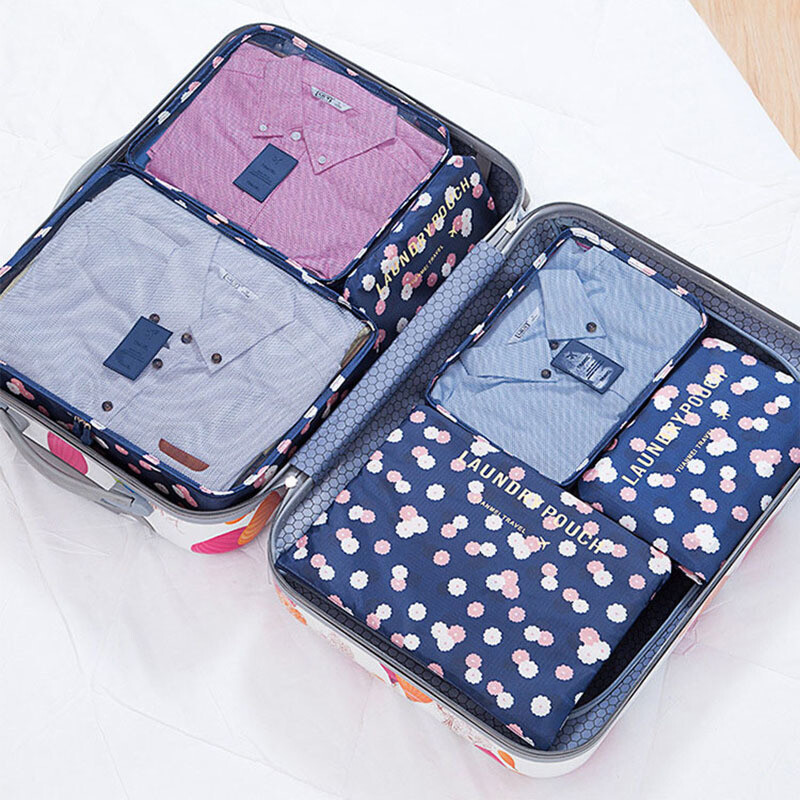 Suur 6 TK riiete hoiukott Uus reisi hoiukarp Kingade pakkimiskuubiku komplekt Kapi korraldaja Korraliku riidekapi jaoks kohvri kott