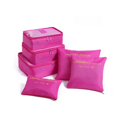 6 τμχ Αδιάβροχες τσάντες αποθήκευσης ρούχων ταξιδιού Φορητές θήκες οργάνωσης αποσκευών Τσάντα συσκευασίας Κύβος 6 χρωμάτων Local Stock Hot Selling