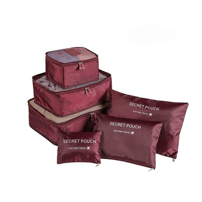 6 τμχ Αδιάβροχες τσάντες αποθήκευσης ρούχων ταξιδιού Φορητές θήκες οργάνωσης αποσκευών Τσάντα συσκευασίας Κύβος 6 χρωμάτων Local Stock Hot Selling