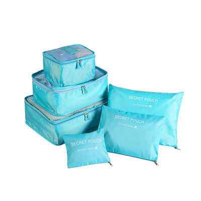 6 τμχ Αδιάβροχες τσάντες αποθήκευσης ρούχων ταξιδιού Φορητές θήκες οργάνωσης αποσκευών Τσάντα συσκευασίας Κύβος 6 χρωμάτων Local Stock Hot Selling