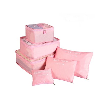 6 τμχ Αδιάβροχες τσάντες αποθήκευσης ρούχων ταξιδιού Φορητές θήκες οργάνωσης αποσκευών Τσάντα συσκευασίας Κύβος 6 χρωμάτων Local Stock Hot Selling