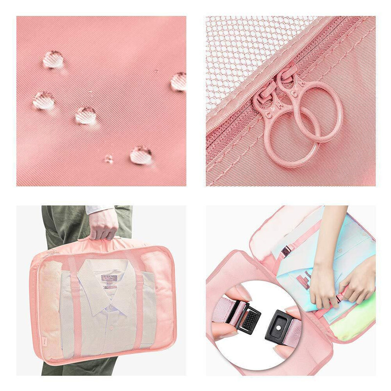 Σετ 7 τεμαχίων οργάνωσης τσάντας ταξιδιού Ρούχα Αποσκευή οργάνωσης ταξιδιού Κουβέρτα Παπούτσια οργάνωσης Τσάντα βαλίτσα Θήκη συσκευασίας Κύβοι