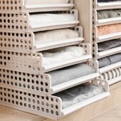 Ράφι αποθήκευσης ρούχων Στοιβαζόμενο πλαστικό συρτάρι αποθήκευσης Δοχείο αποθήκευσης ράφι για ντουλάπα ντουλάπα Κουτί αποθήκευσης με στρώματα χωρίσματα