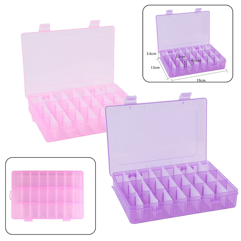 24 võre sahtel Plastikust hoiukarp Ehted Kõrvarõngas Helmes Kruvihoidja ümbris Näidiku korraldaja konteiner 19x12,5x3,5Cm