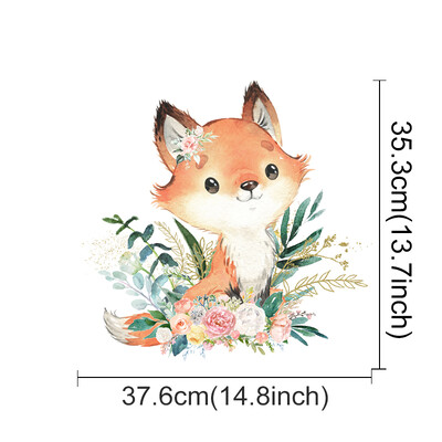 Autocolante de perete cu animale prietenoase cu cerbi, urs de desene animate, autocolante de perete din vinil din PVC, autocolante pentru camera de copii