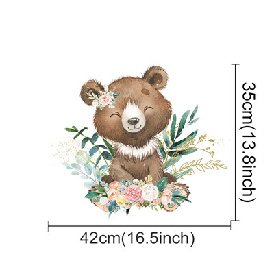 Autocolante de perete cu animale prietenoase cu cerbi, urs de desene animate, autocolante de perete din vinil din PVC, autocolante pentru camera de copii